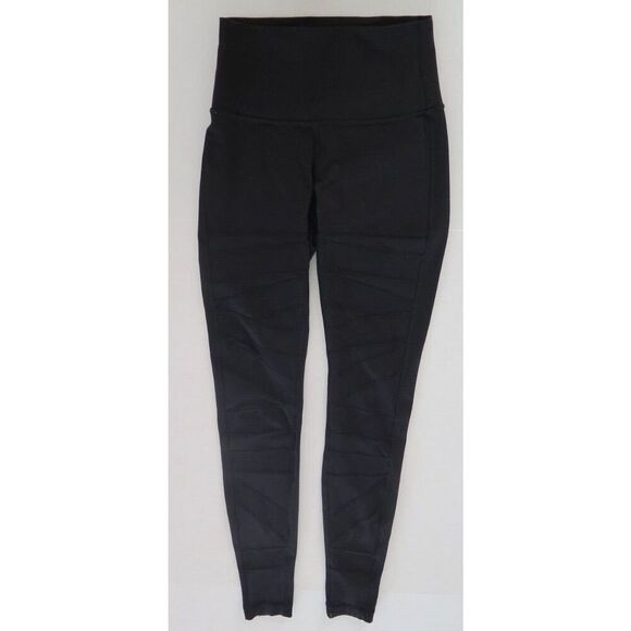 Lululemon Women's Sz 4 Black Tech Mesh Full Length Leggings - Picture 1 of 7